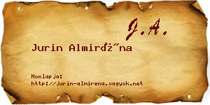 Jurin Almiréna névjegykártya